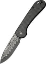 Civivi Knife Elementum Slip Joint 2.9" Crbn Fbr/damascus