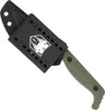 Cobratec Kingpin 4" Fixed BLD OD Green D2 Steel W/kdx Sheath