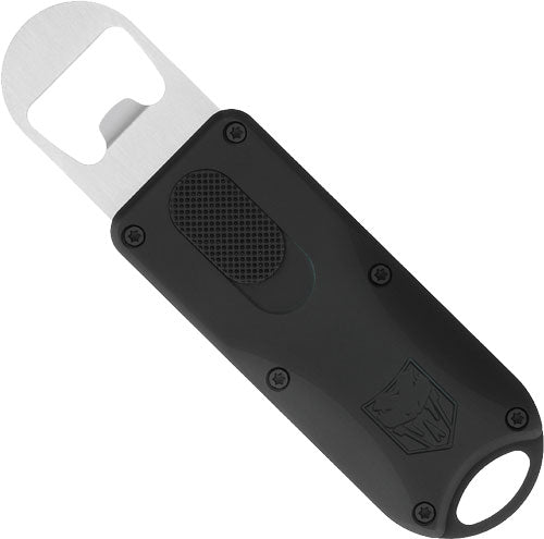 Cobratec OTF Bottle Opener Black 4.62" OAL W/lanyard Loop