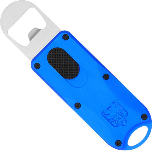 Cobratec OTF Bottle Opener Blue 4.62" OAL W/lanyard Loop