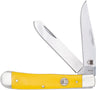 Cobratec Trapper TWO Blade G-10 Yellow Delrin/ss Slip JNT