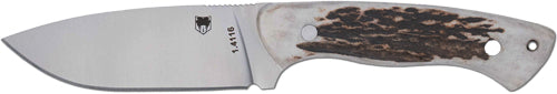Cobratec Twin Mountain 4" Fixed Blade Geniun Stag W/shth