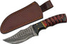 Szco Rite Edge 4" Buffalo Horn /twisted Wood Damascus W/shth