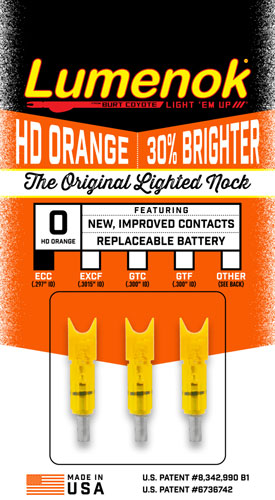 Lumenok Lighted Nock Xbow HD Orange Crescent Easton 3PK