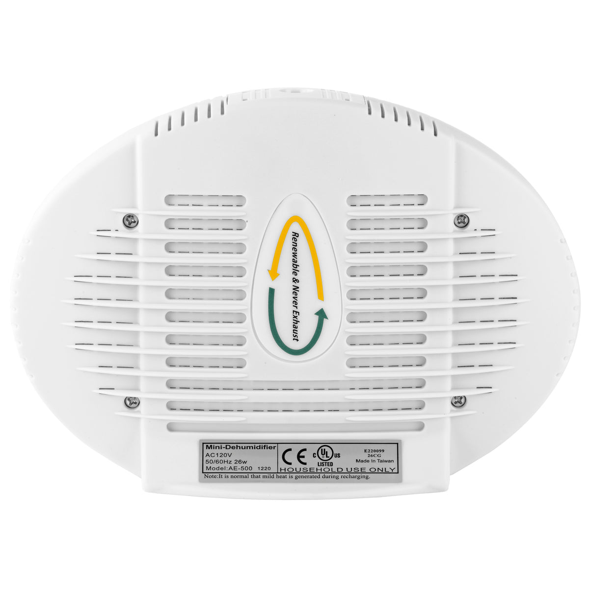Eva-Dry 500, Dehumidifier, 500 Cubic Inches, Perfect for Small Spaces Such as: Range Bags, Closets, Cabinets, Cars, Gun Safes, and Others, Optional Hook for Hanging, White