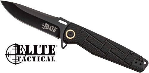 MC Elite Tactical Readiness 3.5" Drop Point Fldr Blk/blk