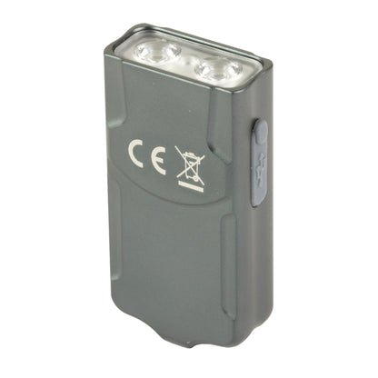 FENIX E03R V2, Flashlight, White and Red LED, 500 Lumens, 2.07" Long, Anodized Finish, Gray, Built-in 400 mAh Battery, Includes USB Type-C Charging Cable