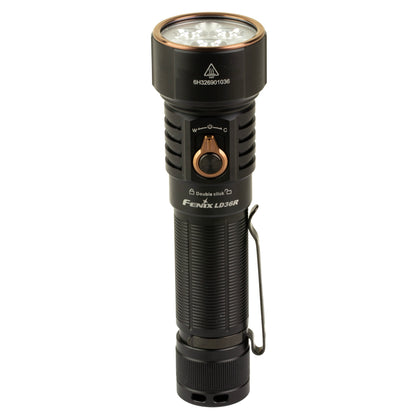 FENIX LD36R, Flashlight, White/Red/Blue/Green LED, 3,600 Lumens, Anodized Finish, Black, Includes Rechargeable ARB-L21-6000 Battery and USB Type-C Charging Cable