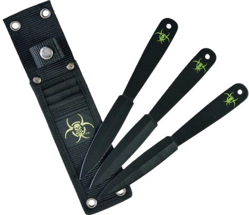 Ruko Throwning Knives 3 PC 7.38" Carbon Steel Clamshell