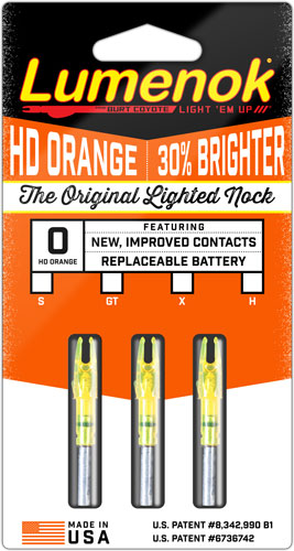 Lumenok Lighted Nock Gt-series HD Orange 3PK