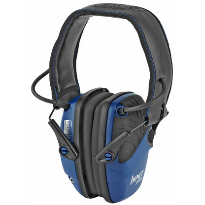 Howard Leight Impact Sport, Electronic Earmuff, Folding, Real Blue Finish