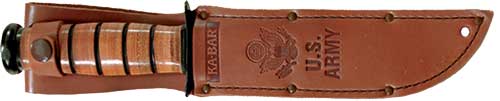 Ka-bar Fighting/utility Knife 7" Srrtd W/lthr Shth US Army
