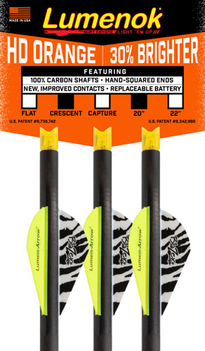 Lumenok Xbow Arrow 20" Carbon HD Orange Crescent Nock 3PK