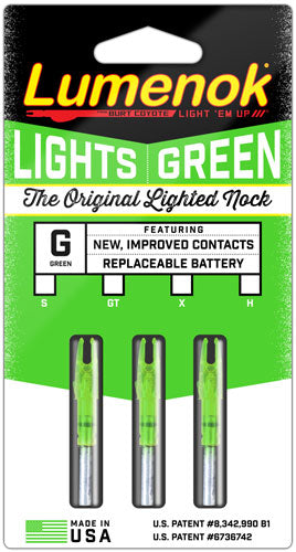 Lumenok Lighted Nock Gt-series Green 3PK