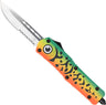 Cobratec Medium FS3 OTF Green Lure 3" Drop Point Serrated SS
