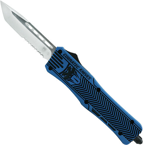 Cobratec Medium Ctk1 OTF NRA Blue 3" Tanto Serrated