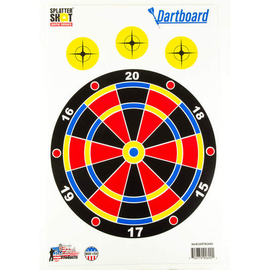 Pro-Shot Products Splatter Shot, Game Series, Dart Board, 12"x18", 8 Pack, Multi Color
