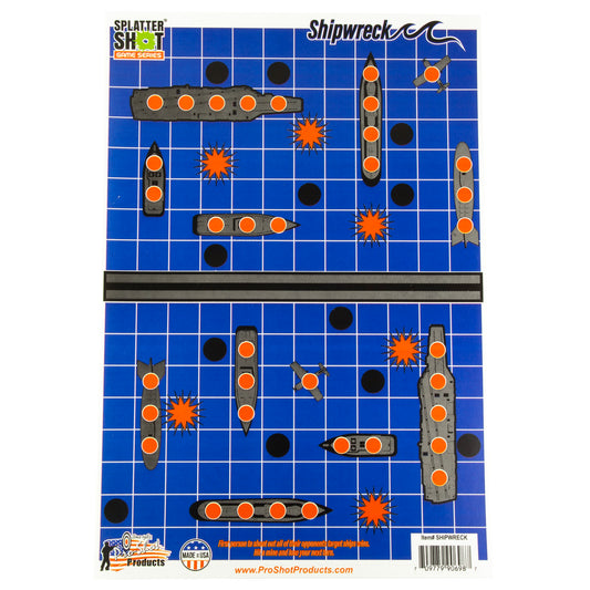 Pro-Shot Products Splatter Shot, Game Series, Ship Wreck, 12"x18", 8 Pack, Multi Color