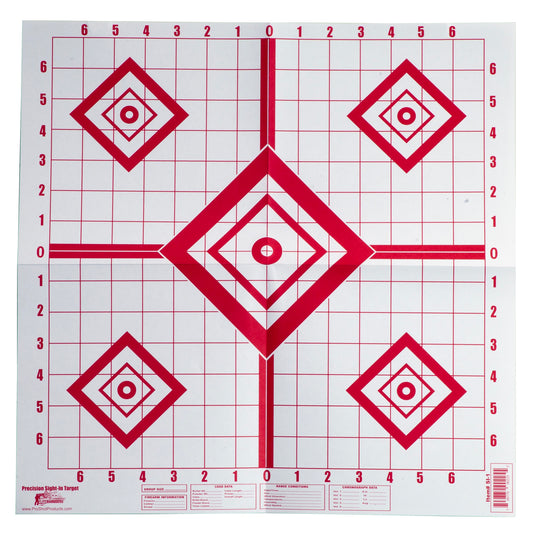 Pro-Shot Products Diamond Precision Sight In, 16"x16", 10 Pack, Red/White