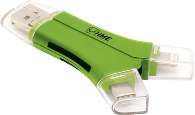 HME Memory Card Reader 4-in-1 Apple OR Android Devices