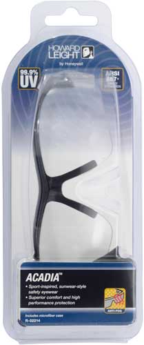 Howard Leight Acadia Glasses Black Frame/clear Lens