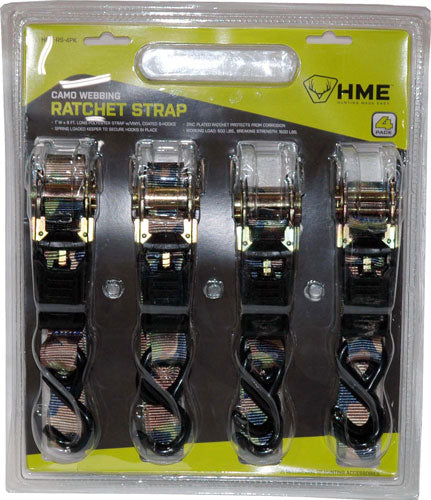 HME Ratchet Strap 1"x8' Camo Strap 4PK