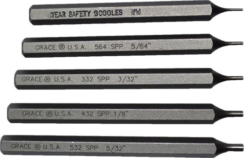 Grace USA Starter Short PIN Punch SET Steel 5PC