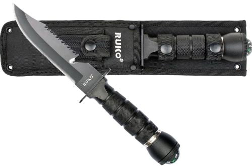 Ruko Fixed Blade Survival 6" ABS Handle With Ball Compass