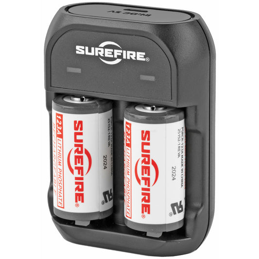 Surefire 2 Rechargeable LFP123 Batteries, Includes Charger