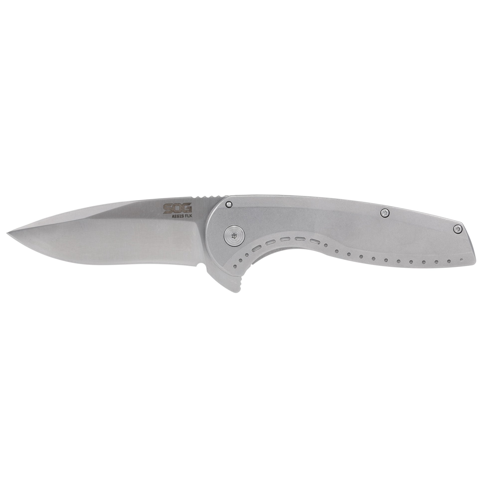 SOG Aegis FLK 3.25" Drop PT SLV