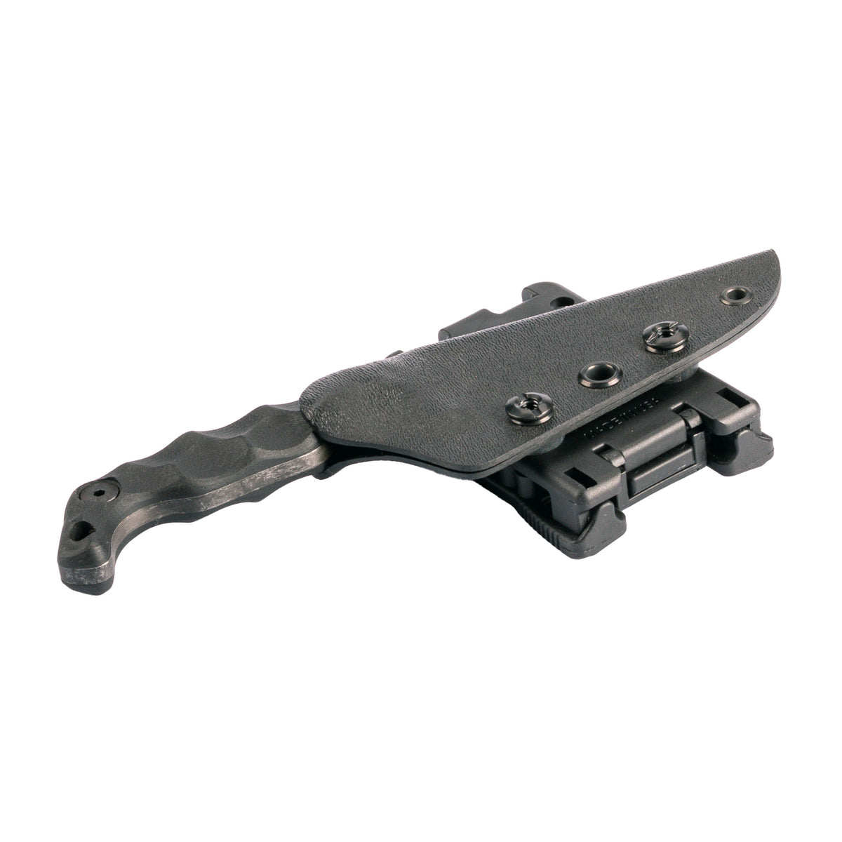 Stroup Knives Mini, Fixed Blade Knife, 3" Clip Point Blade, 1095 High Carbon Steel, 6.75" Overall Length, Acid Etched Finish, Black, G10 Handle, Includes Sheath