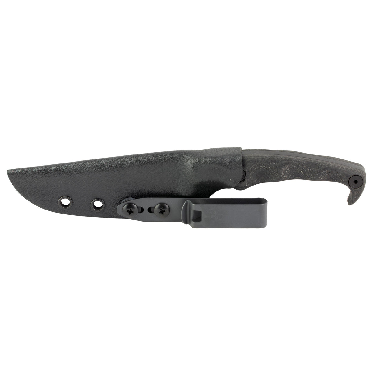 Stroup Knives MK2, Fixed Blade Knife, 4" Drop Point Blade, 1095 High Carbon Steel, 8" Overall Length, Cerakote Finish, Black, G10 Handle, Includes Sheath
