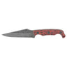 Stroup Knives TU2, Fixed Blade Knife, 4" Clip Point Blade, 1095 High Carbon Steel, 8.5" Overall Length, Acid Etched Finish, Black, Black and Red G10 Handle, Includes Sheath