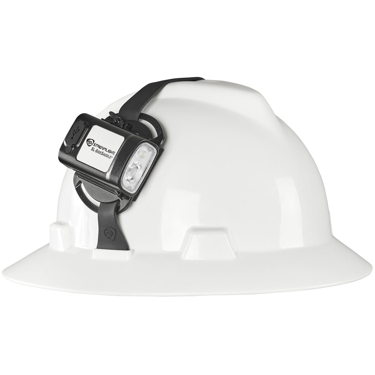 Streamlight SL- SideSaddle USB, Rechargeable Hat/Helmet Light, 400 Lumens, 4,250 Candela, Black, Includes Hard Hat Mount Kit and USB-C Charging Cable