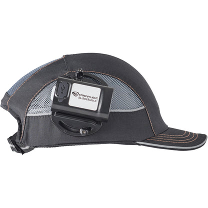 Streamlight SL- SideSaddle USB, Rechargeable Hat/Helmet Light, 400 Lumens, 4,250 Candela, Black, Includes Hat Mount and USB-C Charging Cable