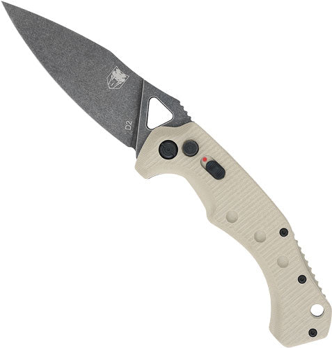 Cobratec Ryker Auto Folder 3.75" Tan/black Stnwsh D2 BLD