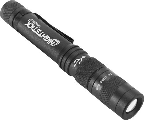 Nightstick Metal USB Zoom Focus Flashlight 200 Lumens
