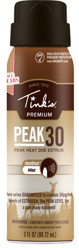 Tinks Peak30 Premium Deer Lure Estrus HOT Shot Mist 3oz. Aero