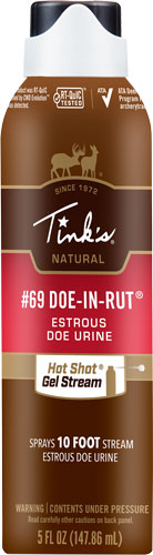 Tinks Deer Lure #69 Doe-in-rut HOT Shot GEL 5oz. Aerosol