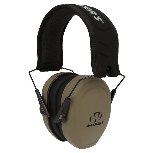 Walker's Razor Compact, Passive Earmuff, Optimized for Smaller Head Sizes, Flat Dark Earth