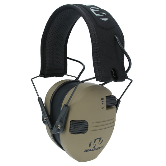Walker's Razor Compact, Electronic Earmuff, Optimized for Smaller Head Sizes, Flat Dark Earth