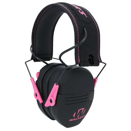 Walker's Razor Compact, Electronic Earmuff, Optimized for Smaller Head Sizes, Pink