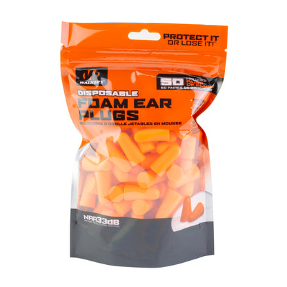 Walker's Foam Ear Plugs, NRR 30dB, 200 Count, Orange