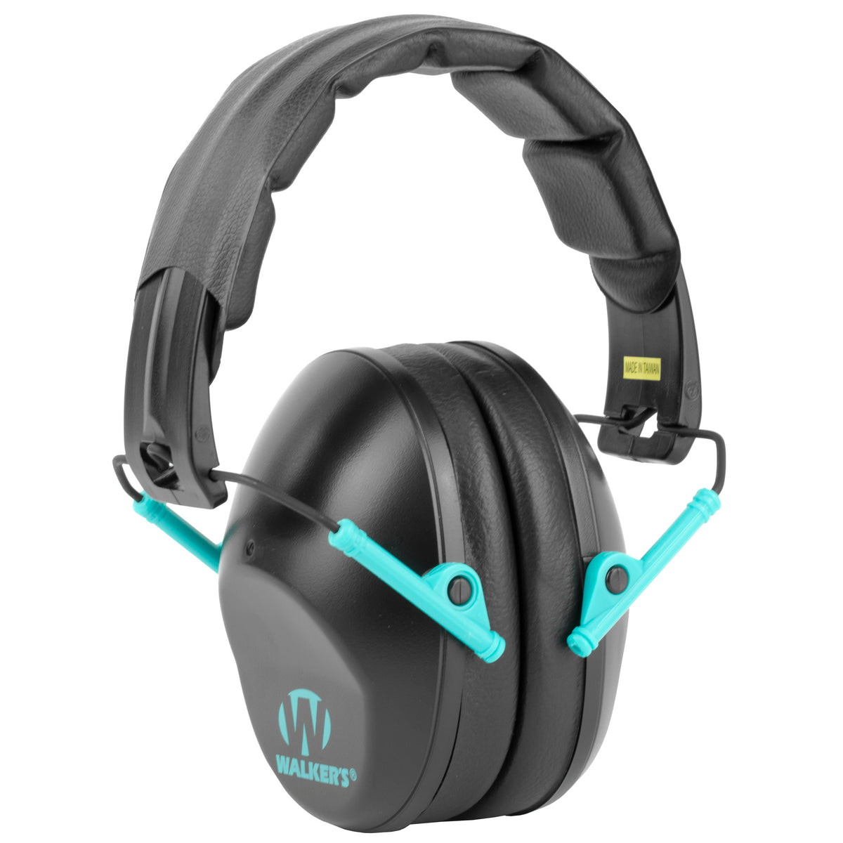 Walker's Passive, Folding Earmuff, Black/Teal, 1 Pair