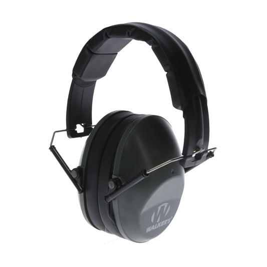 Walker's Low Profile Folding Muff, Earmuff, Folding Design, Gray