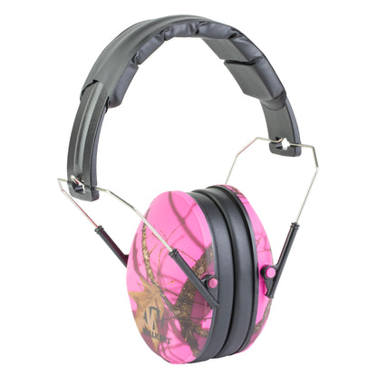 Walker's Low Profile Folding Muff, Earmuff, Folding Design, Pink Mossy Oak Camo