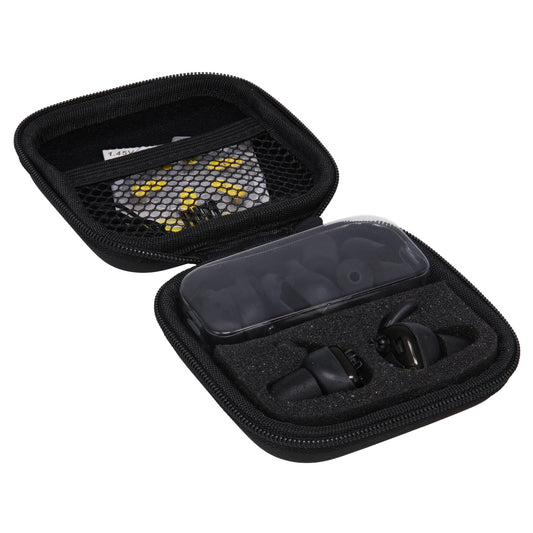 Walker's Isolator, Electronic Ear Buds, Black, Includes Micro USB Cable and Case and (3) Sets of #10 Batteries