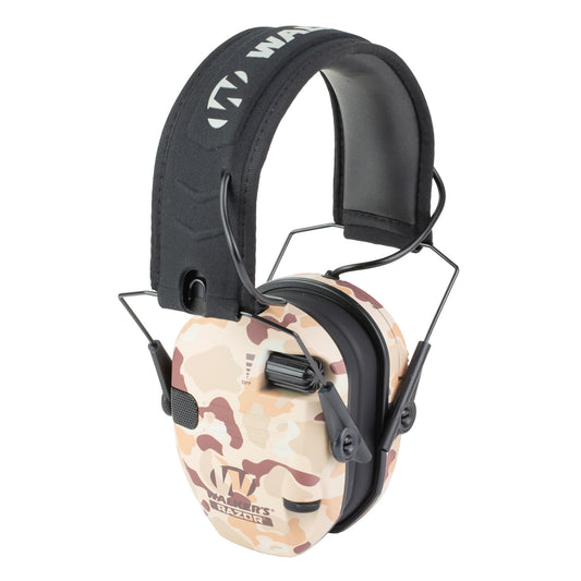 Walker's Razor Slim, Electronic Earmuff, Low-Profile Design, Tan Frog Skin Camo