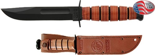 Ka-bar Fighting/utility Knife 5.25" Short W/lthr Shth Usmc