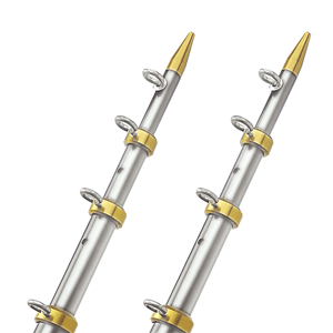 TACO 18' Telescopic Outrigger Poles HD 1-&#189;" - Silver/Gold